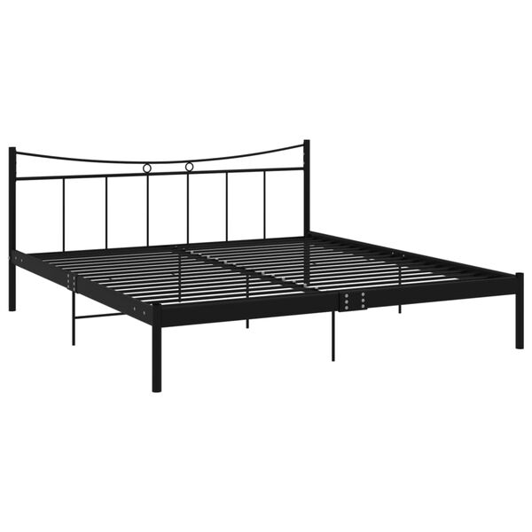 vidaXL Sängram utan madrass svart metall 180x200 cm
