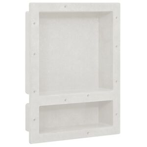 vidaXL Inf&auml;lld duschhylla niche 2 hyllor matt vit 41x51x10 cm