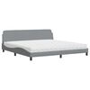 vidaXL Bed with Mattress "Dover" Light Grey 200x200 cm Fabric