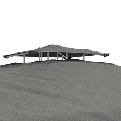 vidaXL Paviljong med dubbelt tak antracit 3x3x2,68 m tyg