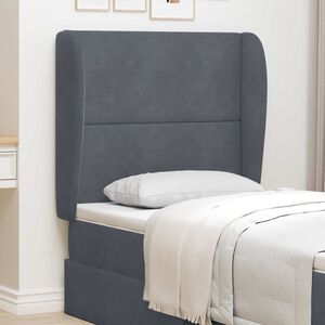 vidaXL S&auml;nggavel &Ouml;ra D&auml;mpad Gr&aring; 80 x 23 x 6 cm Sammet