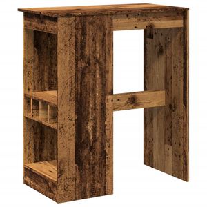 vidaXL Barbord med hyllor &aring;ldrat tr&auml; 90x47,5x103,5 cm konstruerat tr&auml;