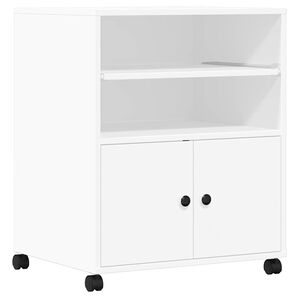 vidaXL Skrivarst&auml;ll med hjul vit 60x48x74 cm