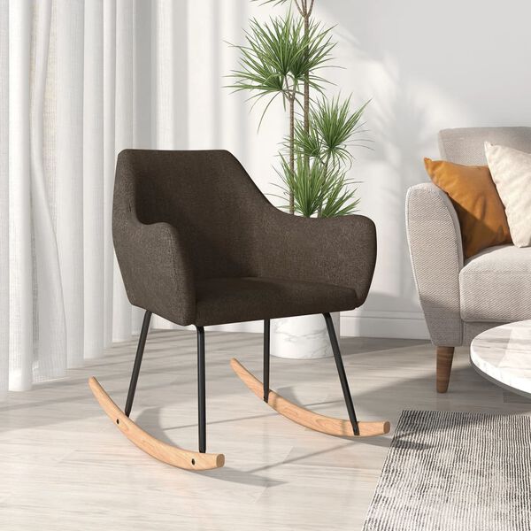 vidaXL Gungstol m&ouml;rkbrun tyg