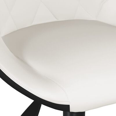 vidaXL Snurrbar matstol vit och svart konstläder