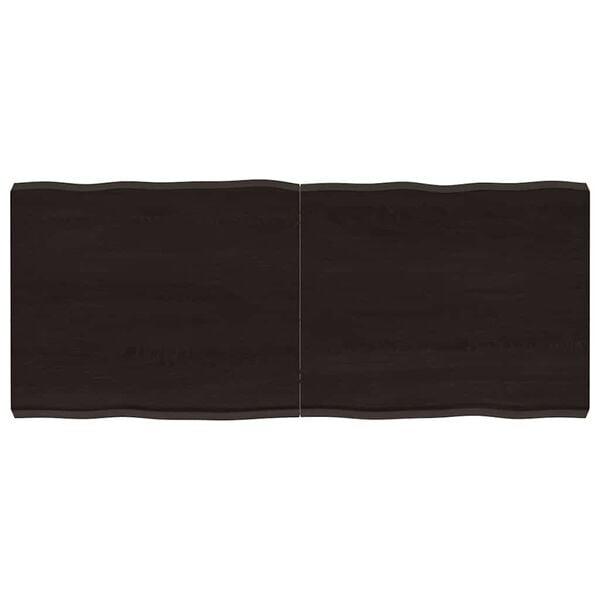 vidaXL Bordsskiva mörkbrun 120x50x(2-6) cm massivt trä levande kant