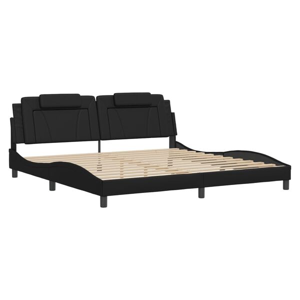 vidaXL Bed Frame "Viana" with LED without Mattress Black 200x200 cm
