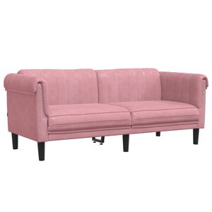 vidaXL Soffa 2-sits rosa sammet