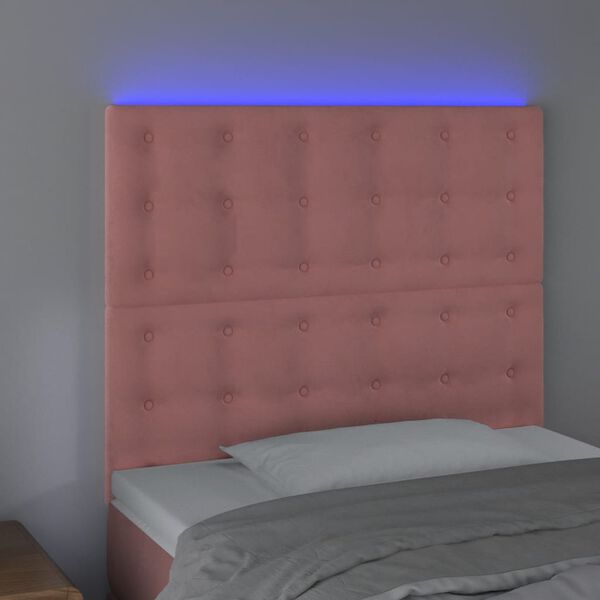 vidaXL S&auml;nggavel LED rosa 90x5x118/128 cm sammet