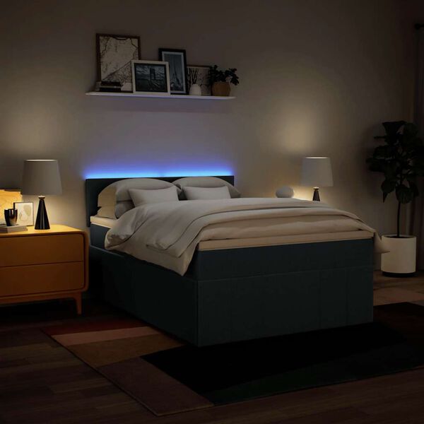 vidaXL Rams&auml;ng med madrass bl&aring; 140x190 cm tyg