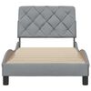 vidaXL Bed Frame without Mattress Light Grey 90x200 cm Fabric
