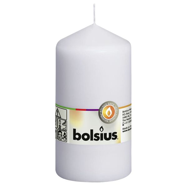 Bolsius Blockljus 8 st 130x68 mm vit
