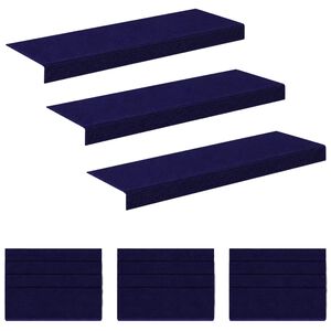 vidaXL Trappmattor 15 st 65 x 21 x 4 cm Bl&aring; Polyester Rektangul&auml;r