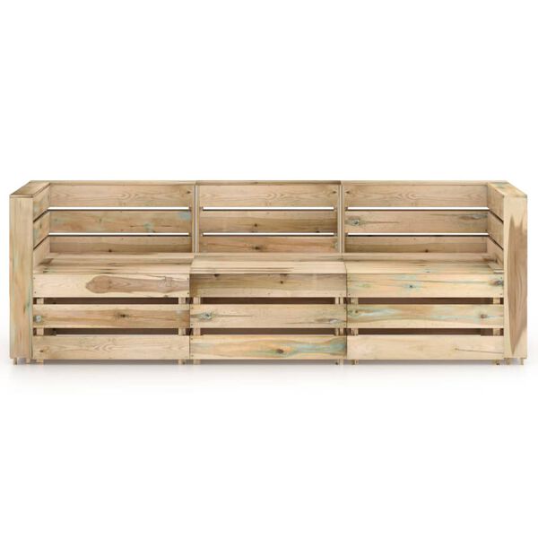 vidaXL Pallsoffa 3-sits tryckimpregnerad furu