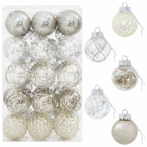 vidaXL Julbollset 30 st champagne &Oslash; 6 cm PET