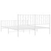 vidaXL Sängram med huvudgavel och fotgavel vit metall 160x200 cm