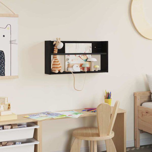 vidaXL Tidningshylla Svart Ek 60 x 12 x 30 cm Konstruerat tr&auml;