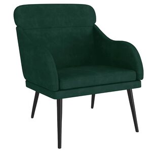 vidaXL F&aring;t&ouml;lj m&ouml;rkgr&ouml;n 63x76x80 cm sammet