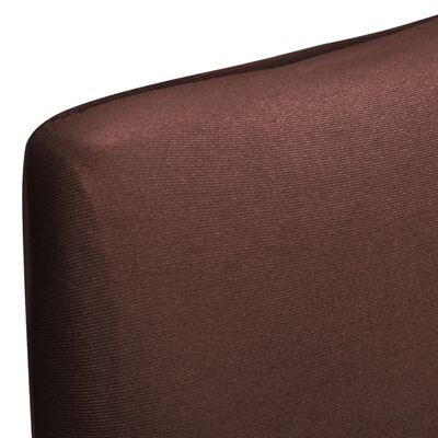 vidaXL Rakt elastiskt stolsöverdrag 6 st brun