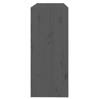 vidaXL Bokhylla/rumsavdelare grå 80x30x71,5 cm massiv furu