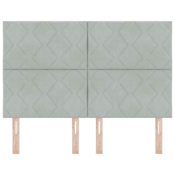 vidaXL Huvudgavel med huvudgavel Ljusgr&aring; 144 cm Sammet