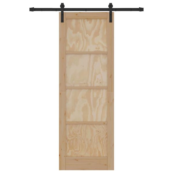 vidaXL Skjutd&ouml;rr Brun 73,5 x 211 cm Massiv furu