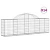 vidaXL Gabioner b&aring;gformade 14 st 200x30x60/80 cm galvaniserat j&auml;rn