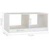 vidaXL Soffbord vit 75x50x33,5 cm massiv furu