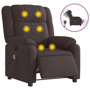 vidaXL Elektrisk massagef&aring;t&ouml;lj m&ouml;rkbrun tyg
