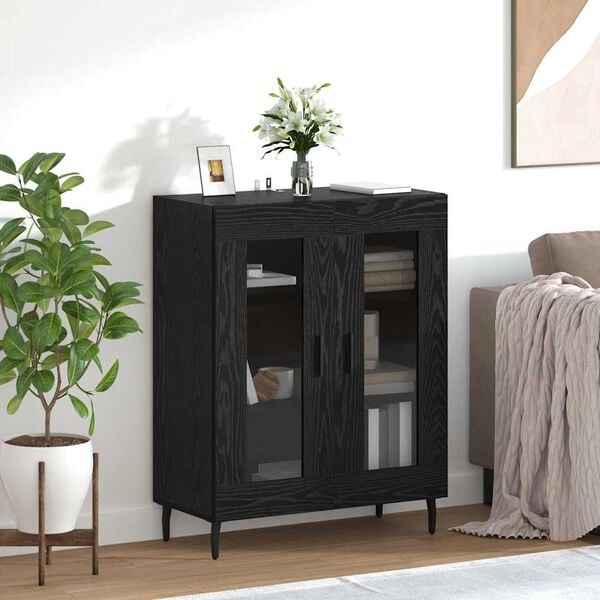 vidaXL Sideboard Svart Ek 69,5 x 34 x 90 cm Konstruerat tr&auml;