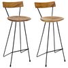vidaXL Barstolar 2 st massiv teak