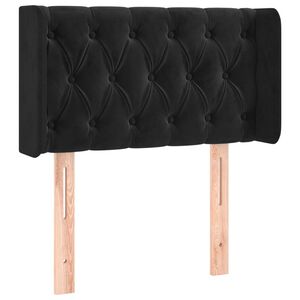 vidaXL S&auml;nggavel med kanter svart 83x16x78/88 cm sammet