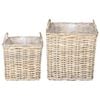 vidaXL Planteringskorg med lagring 2 pcs Gr&aring; Lacak-rattan