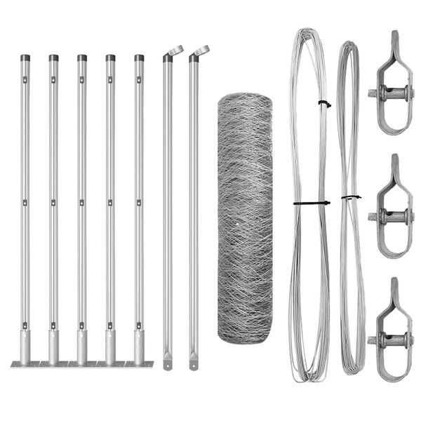 vidaXL St&auml;ngselstolpe Silver 10 x 0,4 m (36 mm n&auml;t) St&aring;l