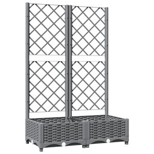 vidaXL Odlingsl&aring;da med spalj&eacute; ljusgr&aring; 80x40x121,5 cm PP