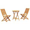 vidaXL F&auml;llbart bistroset 3 pcs Brun Massivt Akaciatr&auml;