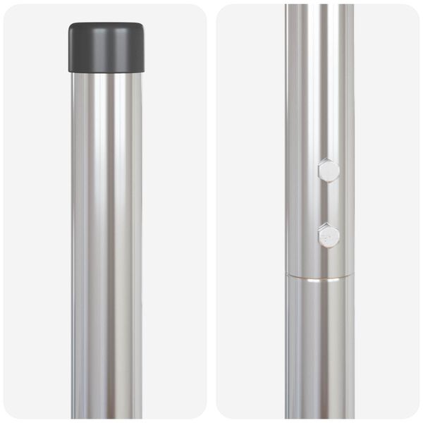 vidaXL St&auml;ngselstolpe 2 pcs Silver Pulverlackerad st&aring;l