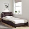 vidaXL Bed with Mattress "Hvar" Dark Brown 90x200 cm Fabric
