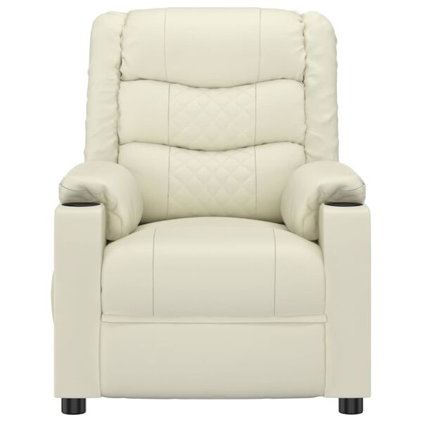 vidaXL Elektrisk reclinerf&aring;t&ouml;lj gr&auml;ddvit konstl&auml;der