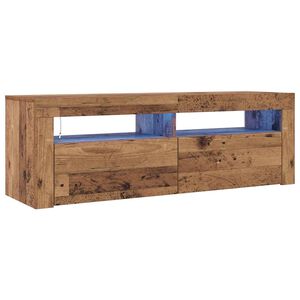 vidaXL TV-b&auml;nk med LED-lampor &aring;ldrat tr&auml; 120x35x40 cm konstruerat tr&auml;