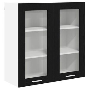 vidaXL H&auml;ngande sk&aring;p Svart Ek 80 x 31 x 80 cm Konstruerat tr&auml;