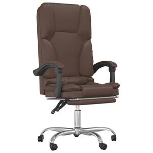 vidaXL Kontorsstol med massage brun konstl&auml;der