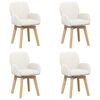 vidaXL Sv&auml;ngande Matstolar 4 pcs Boucl&eacute; Gr&auml;ddvit 54 x 58 x 87 cm