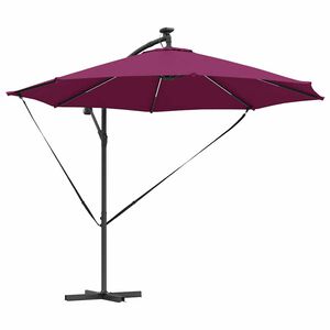 vidaXL Cantilever bananparasol Vinröd 294 x 294 x 248 cm