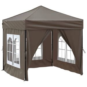 vidaXL Hopf&auml;llbart partyt&auml;lt med sidov&auml;ggar taupe 2x2 m