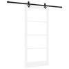 vidaXL Skjutd&ouml;rr Vit 93 x 202 cm Massivt talltr&auml; och glas
