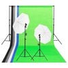 vidaXL Studiobelysning inklusive bakgrunder & paraplyer