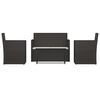 vidaXL Loungegrupp f&ouml;r tr&auml;dg&aring;rden med dynor 3 delar konstrotting svart