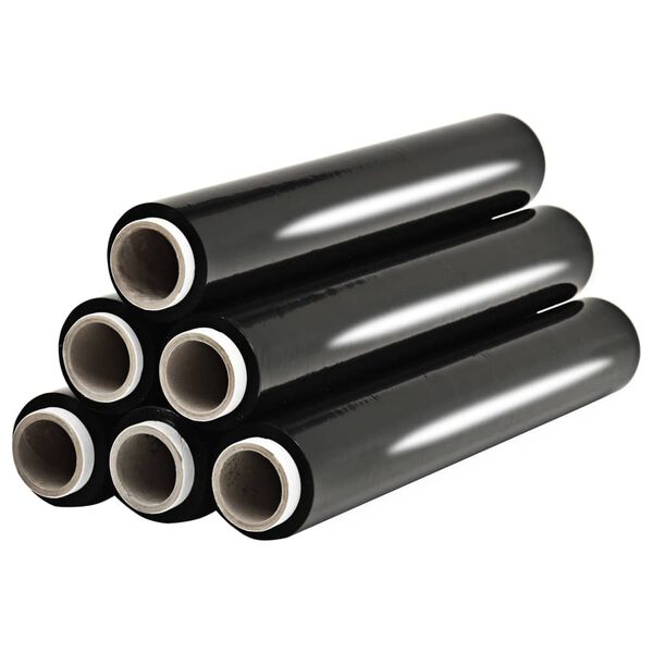 vidaXL T&auml;ckplast 6 st svart 23 &micro;m 624 m