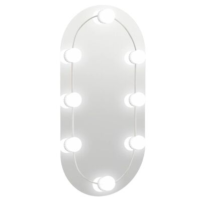 vidaXL Spegel med LED-lampor 60x30 cm glas oval